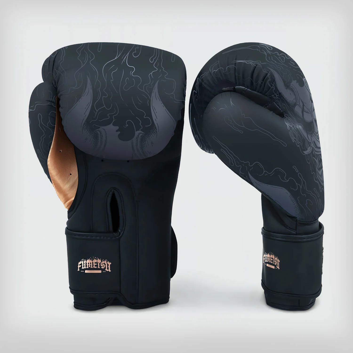 Fumetsu Boxing Gloves, Oni, black-bronze, 16 Oz