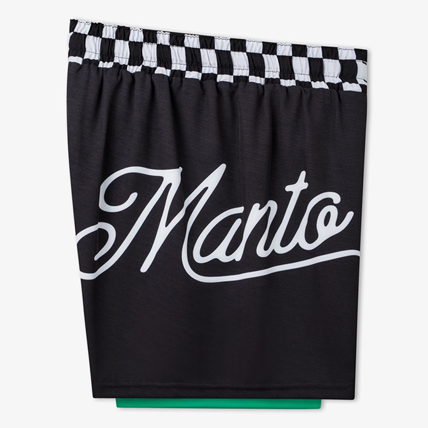 MANTO MMA Fight Shorts, Cross, black-green, XXL