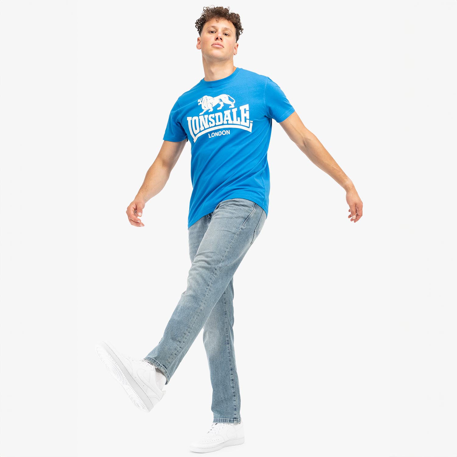 Lonsdale T-Shirt, Logo, blue-white, M