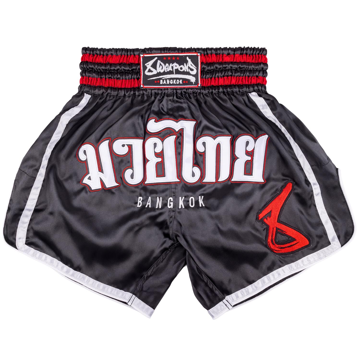 8 WEAPONS Muay Thai Shorts, Bangkok, black-white, XXL