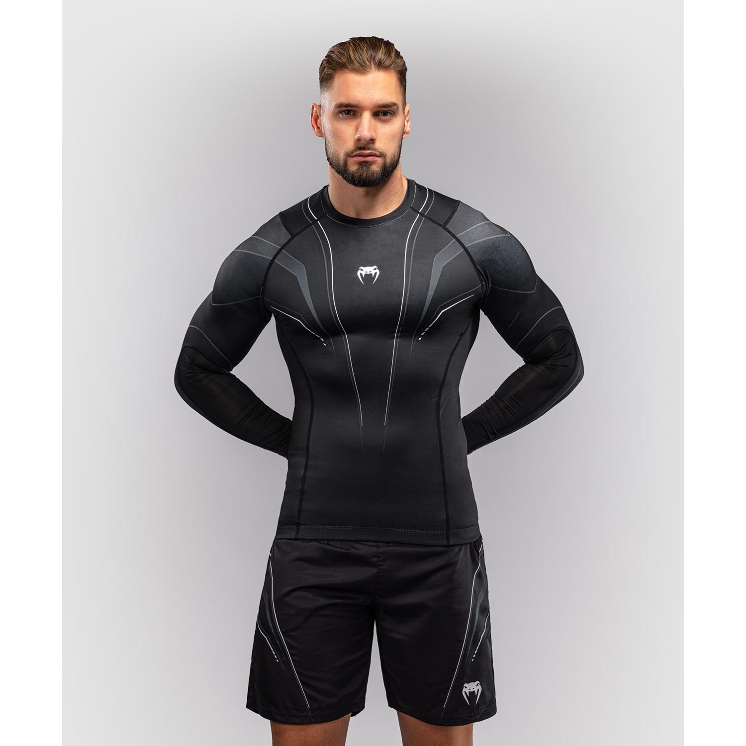 VENUM Rashguard, L/S, Streamline, black-white, XXL