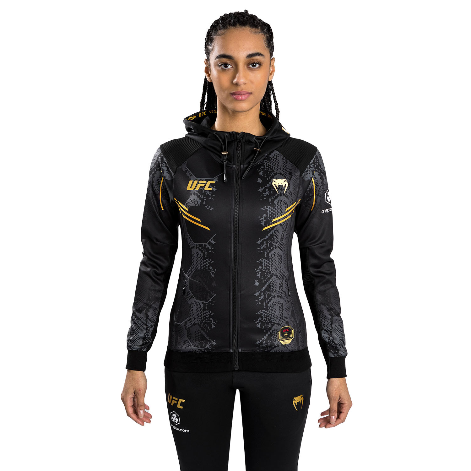 VENUM Zip Hoody, Women, UFC Fight Night, Adrenaline, black-gold, L