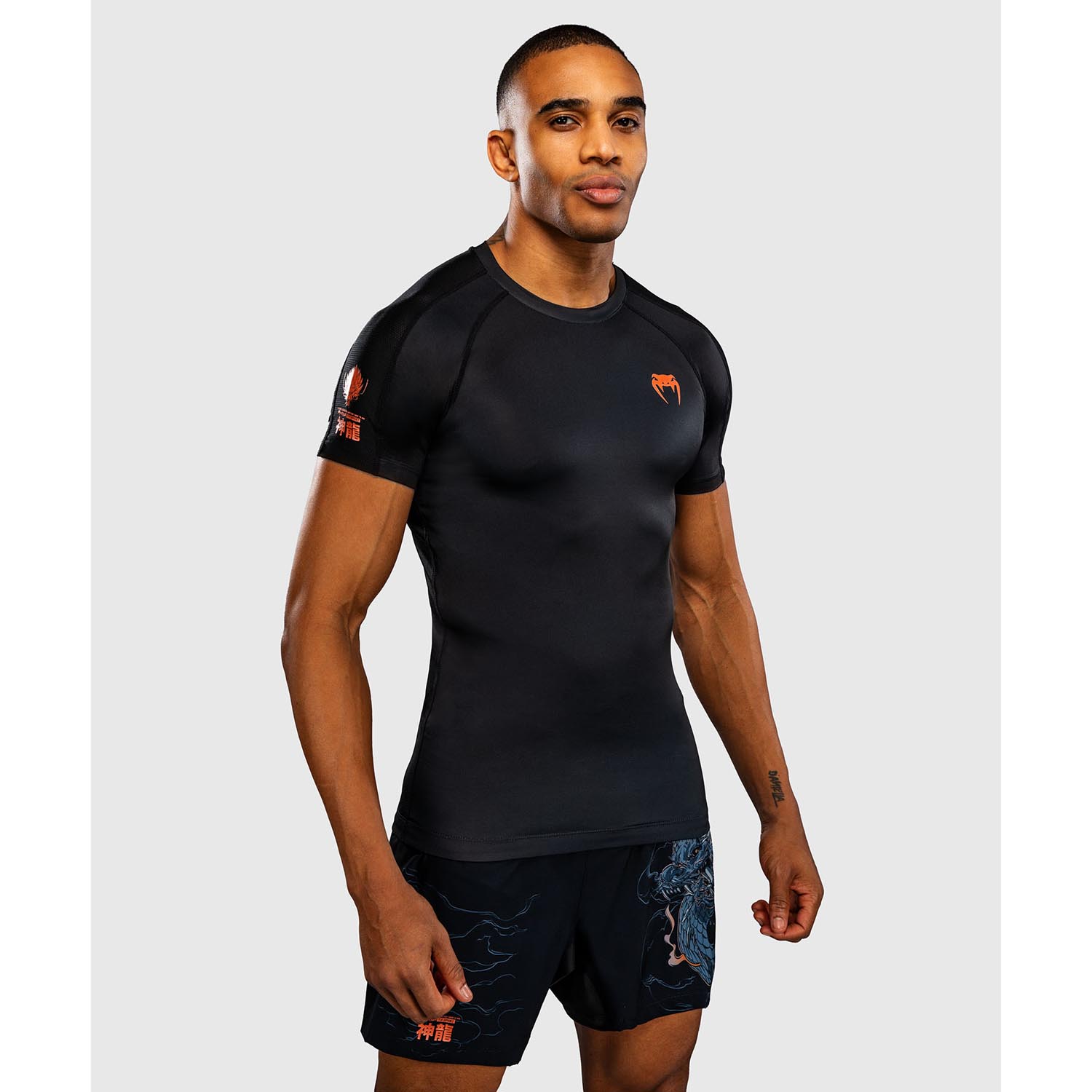 VENUM Rashguard, S/S, Thunder Dragon, black-gray, XXL