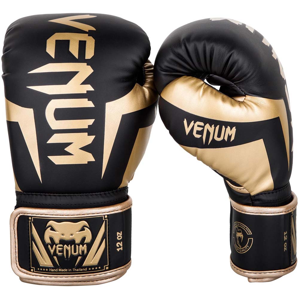 VENUM Boxing Gloves, Elite, black-gold, Gr. 10 Oz | 10 Oz | 11302-1