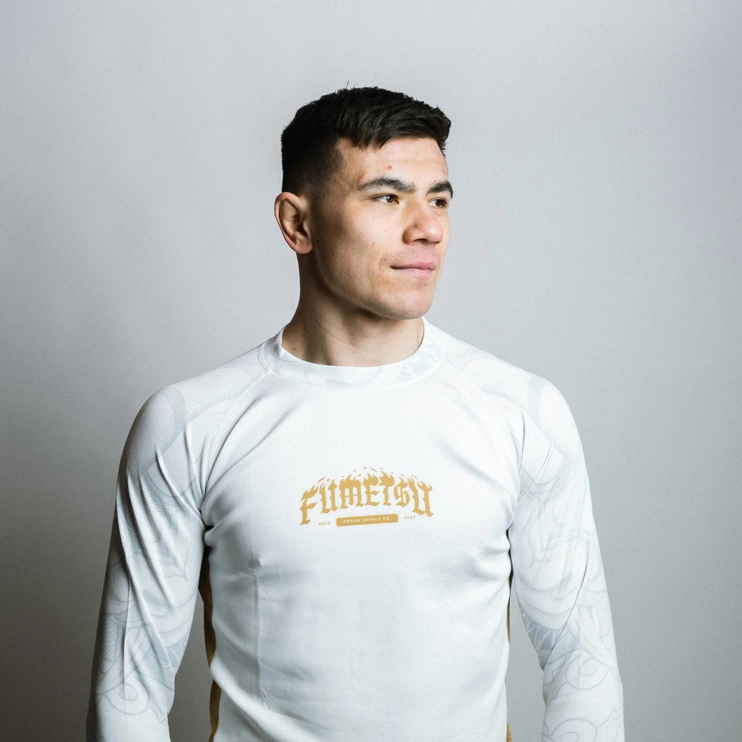 Fumetsu Rashguard, L/S, Oni, white-gold, XXL