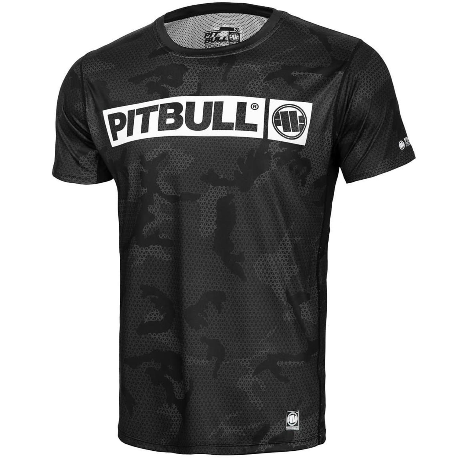 Pit Bull West Coast Fitness Shirt, Mesh Net Hilltop, camo-schwarz, XXL