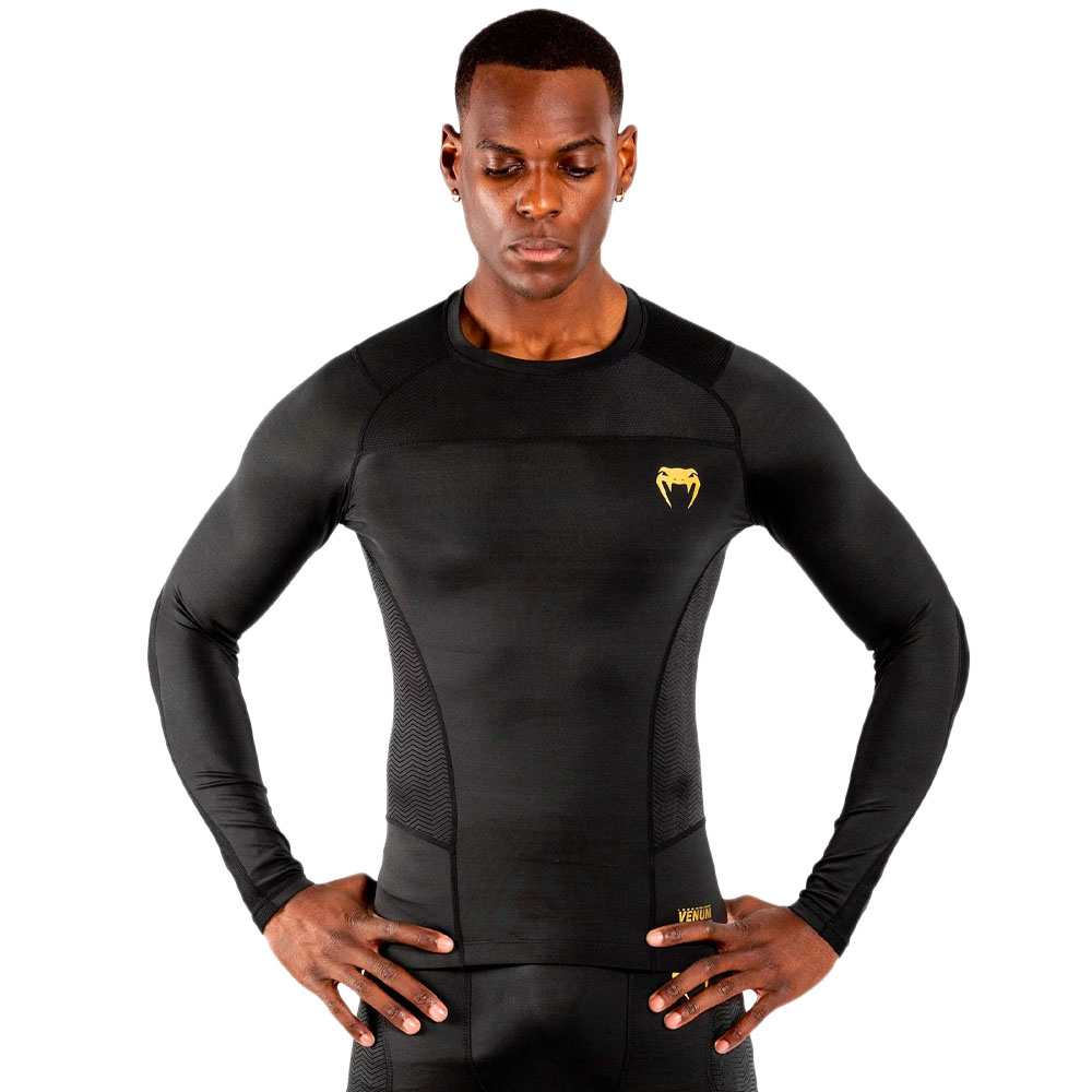 VENUM Rashguard, L/S, G-Fit, schwarz-gold, XL
