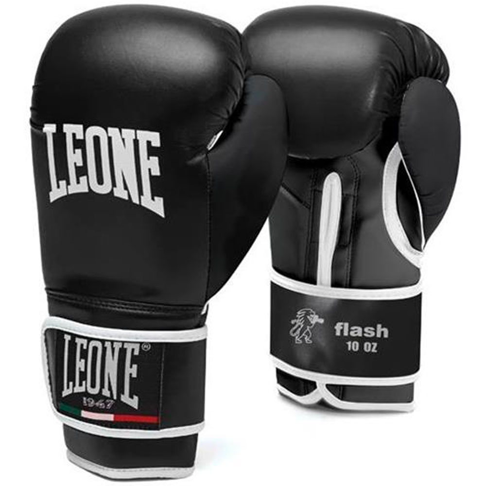 LEONE Boxing Gloves, Flash, black, 12 Oz