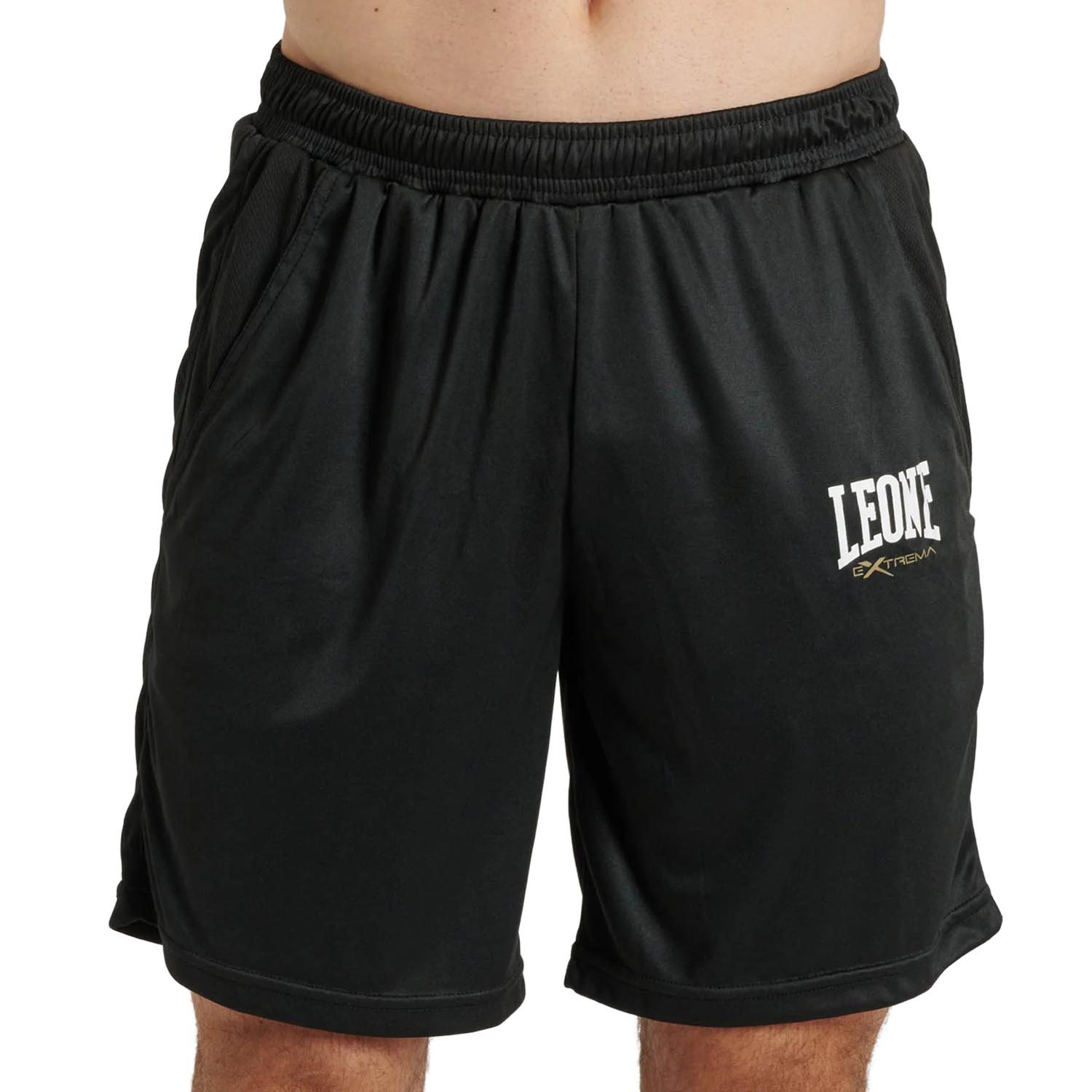 LEONE Fitness Shorts, Logo, black-white, XL