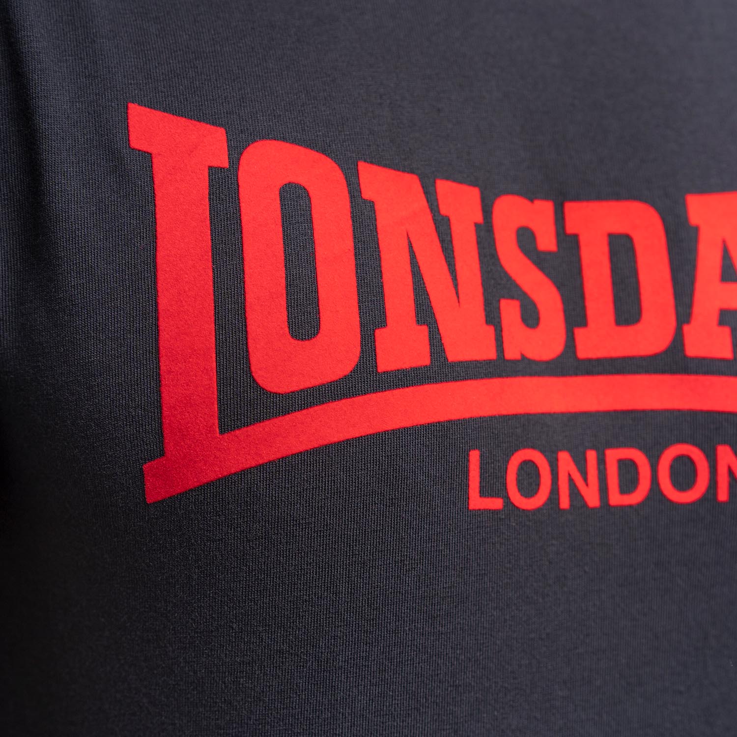 Lonsdale T-Shirt, LL008 One Tone, black-red, XXXL