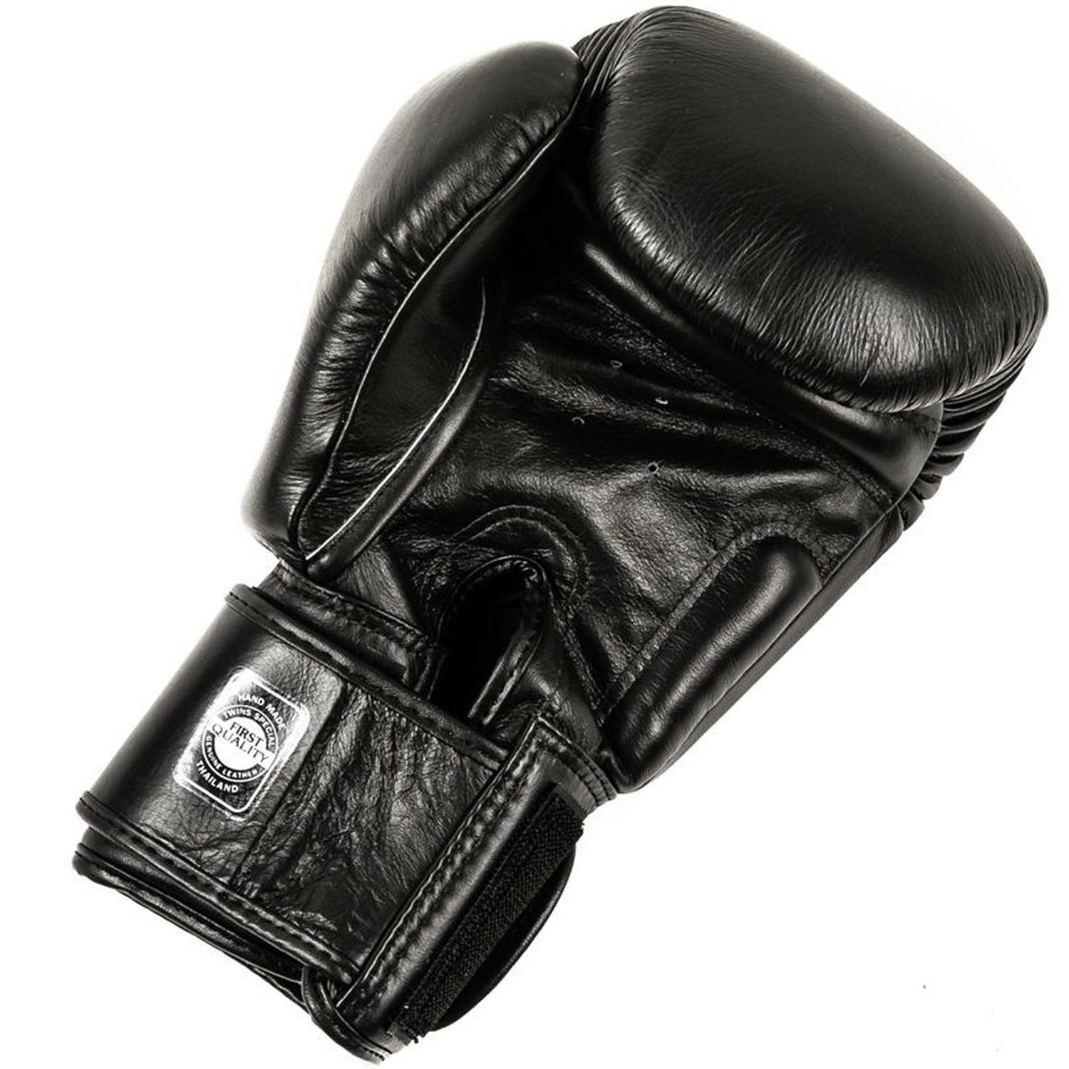 TWINS Special Boxing Gloves, Leather, BGVL-8, black-black, 16 Oz