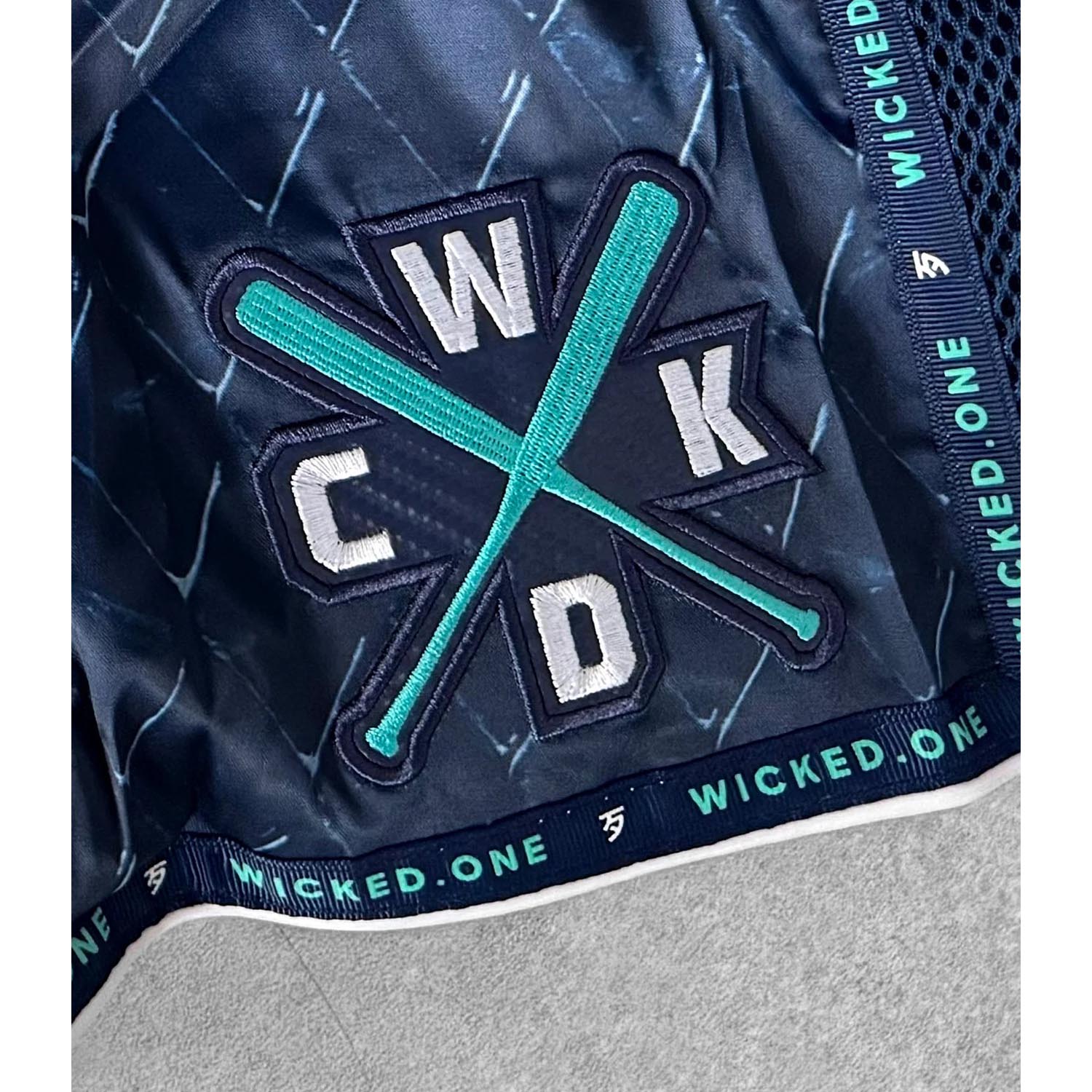 Wicked One Muay Thai Shorts, Cage, navy-white, L