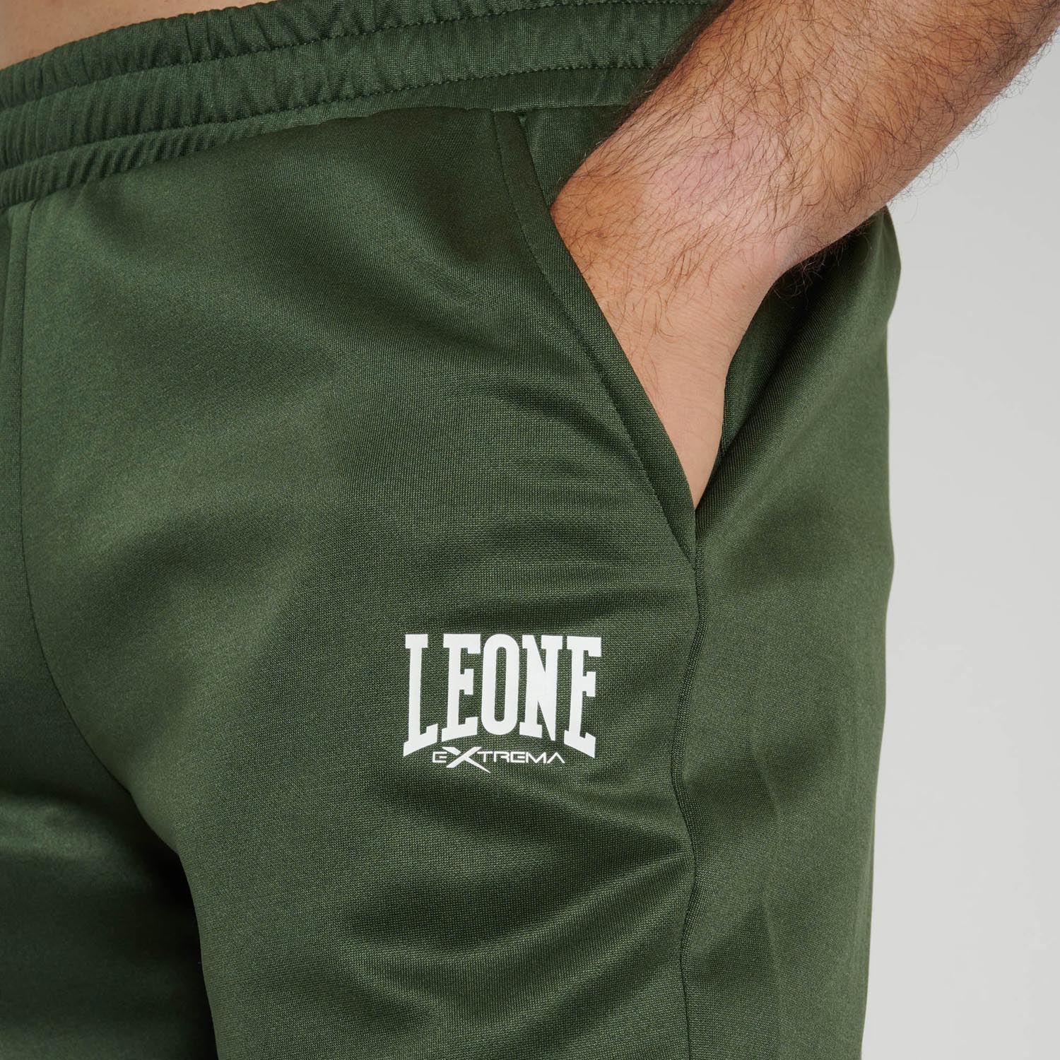 LEONE Jogging Pants, Logo, green-white, XXL