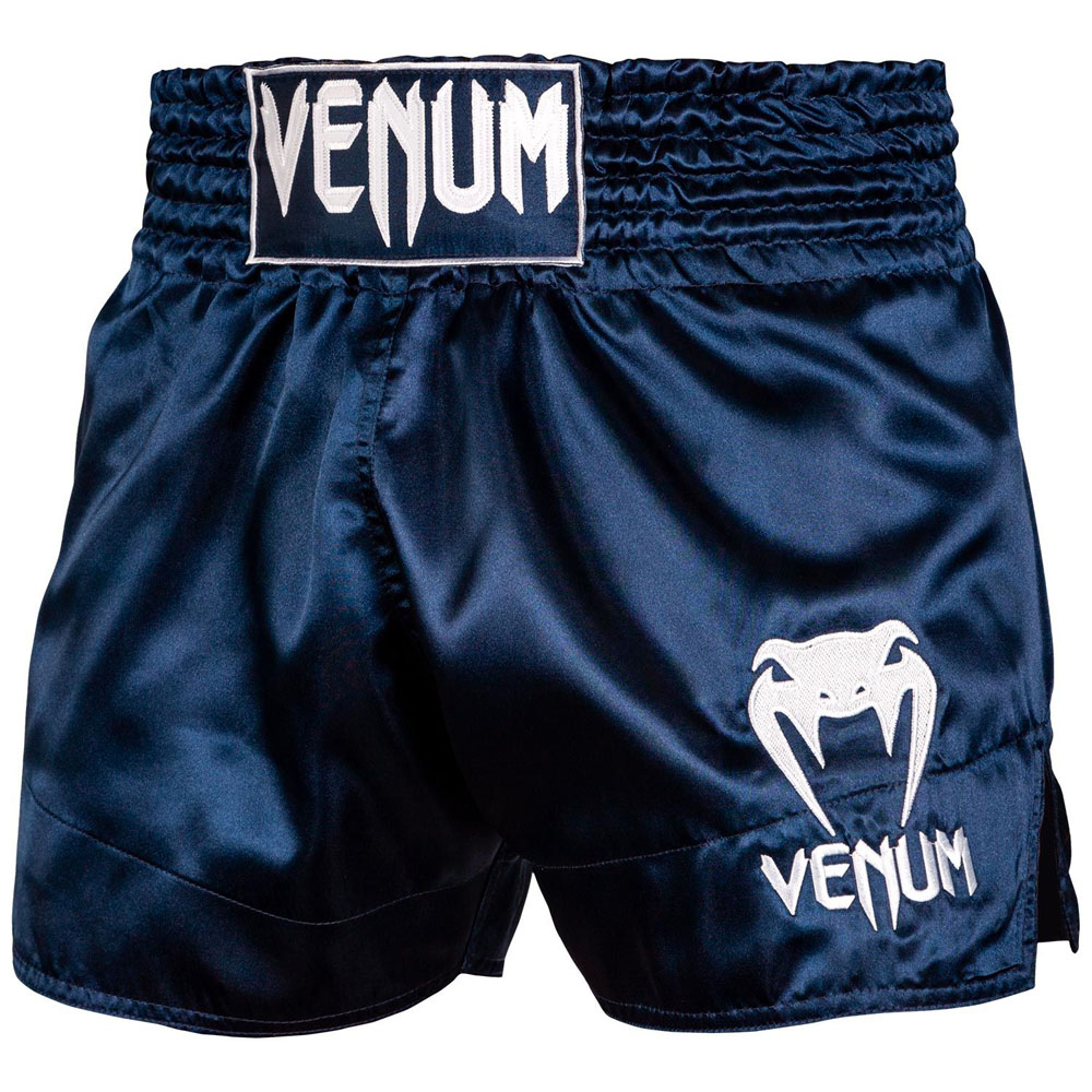 VENUM Muay Thai Shorts, Classic, dunkelblau-weiß, XL