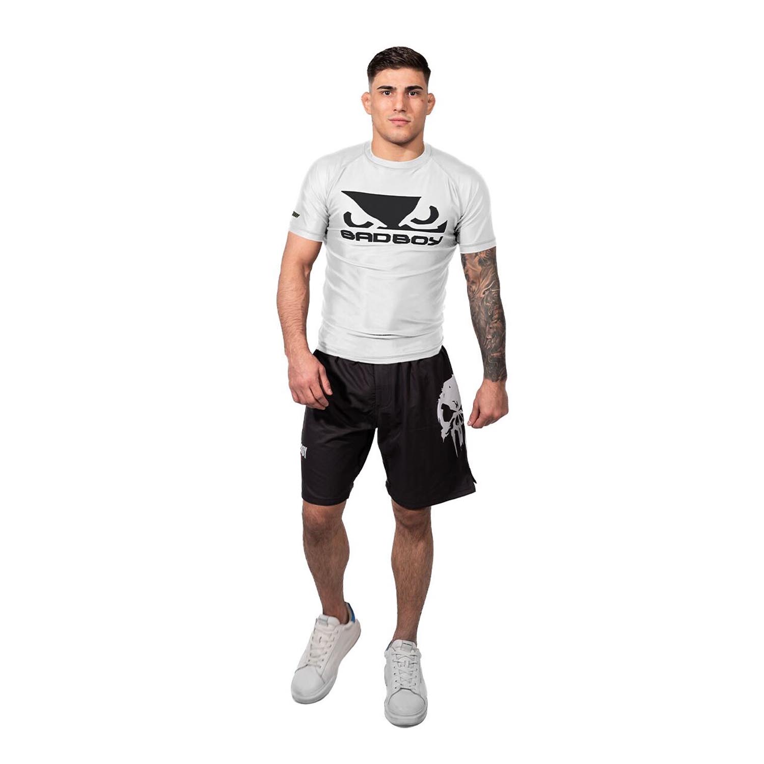 Bad Boy Rashguard, S/S, Logo, white-black, L