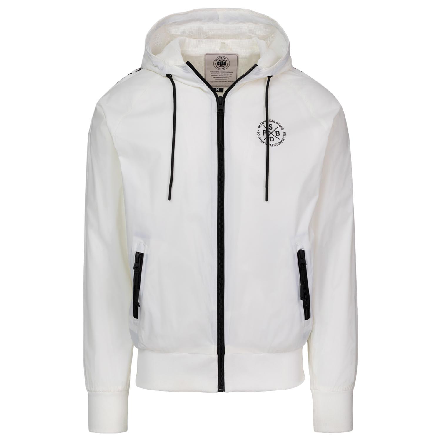 Pit Bull West Coast Transitional Jacket, Athletics Tape Logo, white, S