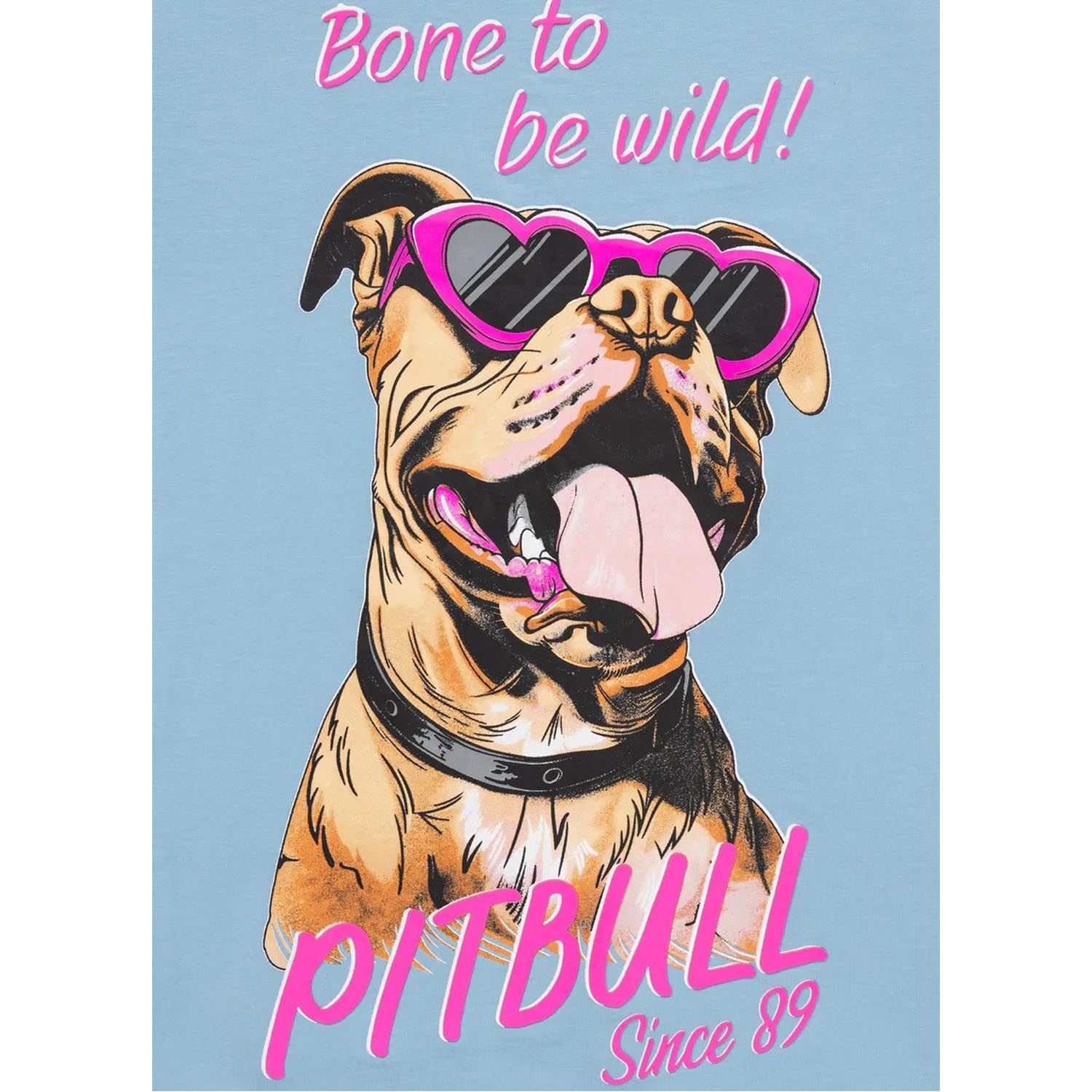 Pit Bull West Coast T-Shirt, Women, Sunglasses Dog, light blue, XL