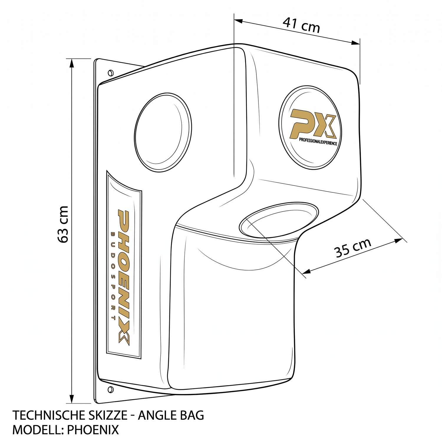 PX Wall Impact Pad, Legacy Hammerhead, black-gold