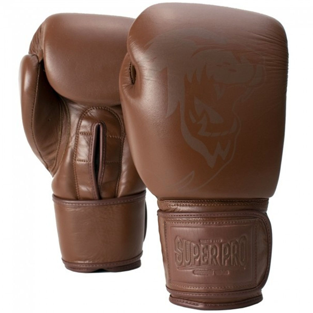 Super Pro Boxing Gloves, Legend, Leather, brown, 14 Oz