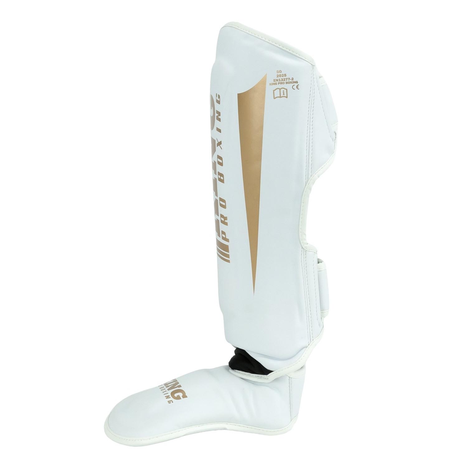 KING PRO BOXING Shin Guard, Revo 9, white-gold, XL