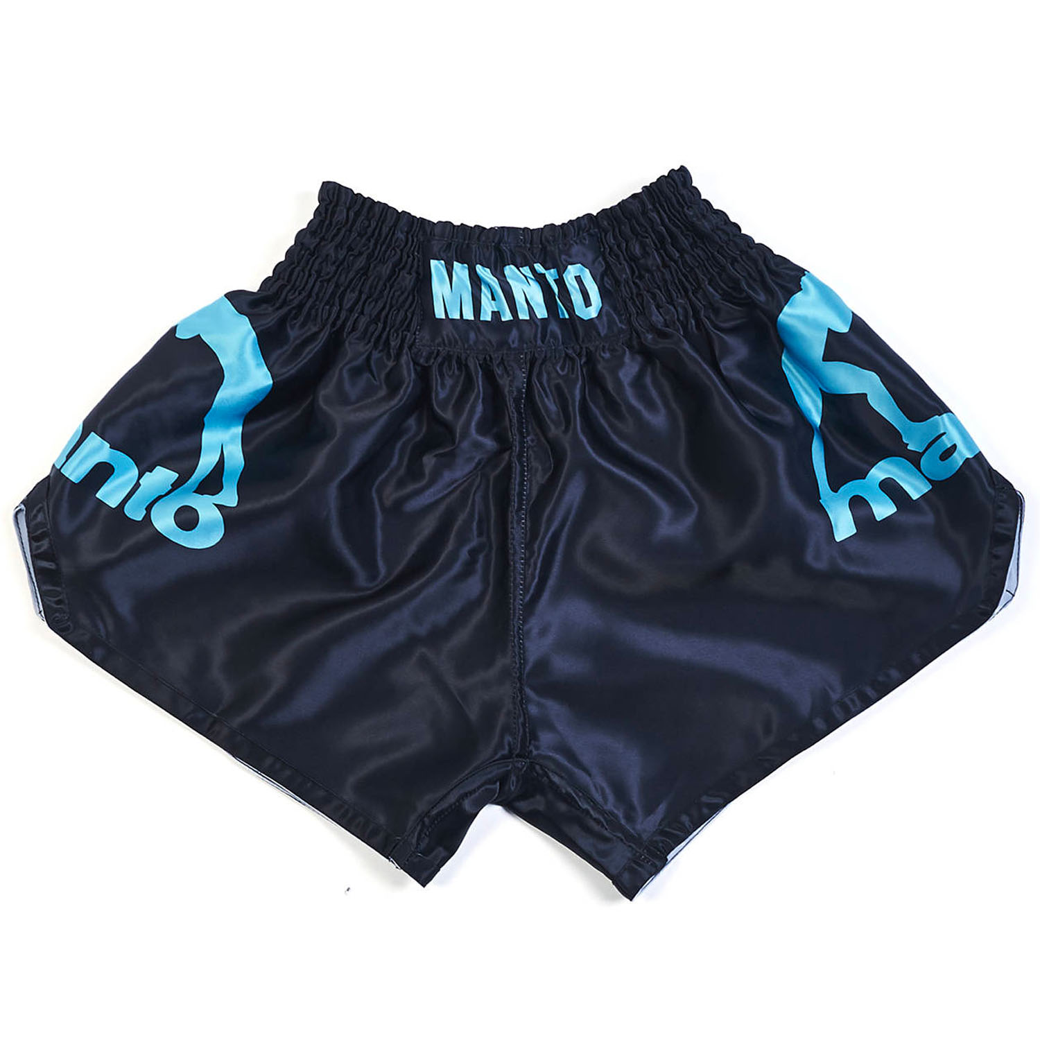 MANTO Muay Thai Shorts, Dual, black-blue, XXL