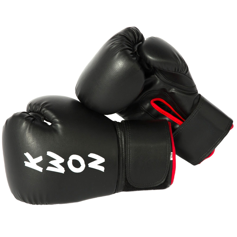 KWON Boxing Gloves, Training, black-red, 10 Oz