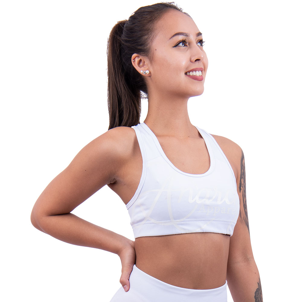 Anarchy Apparel Sports Bra, Stealth, weiß, XL