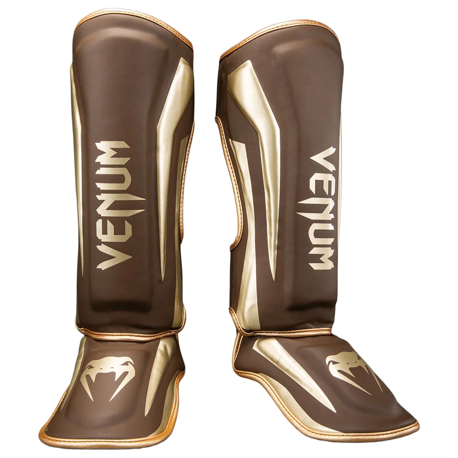 VENUM Shin Guard, Elite, brown-gold, L