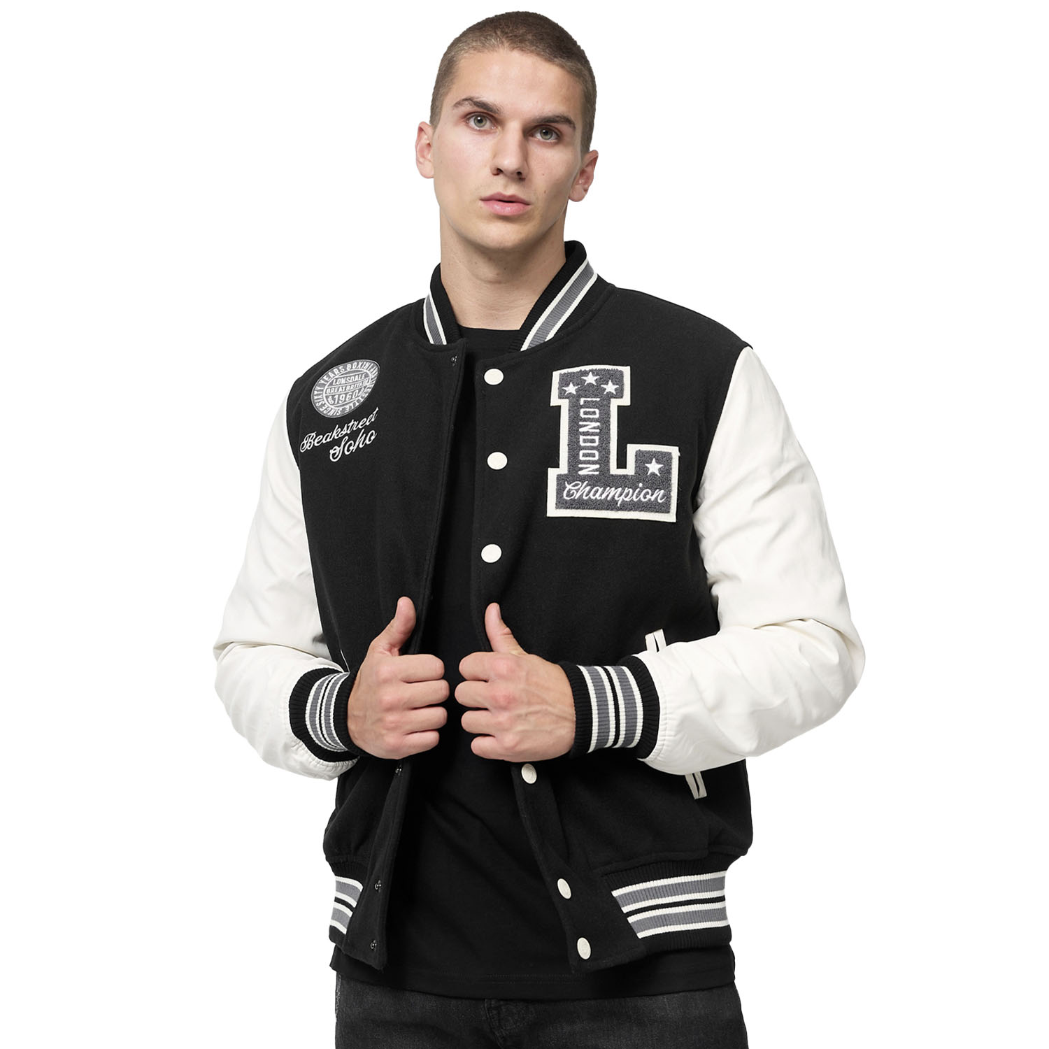 Lonsdale Jacket, Waterstein, black-white, M