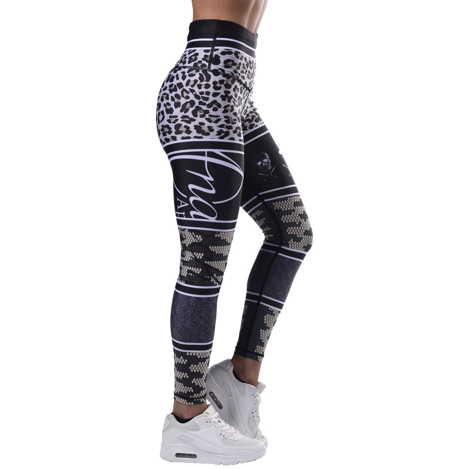 Anarchy Apparel Leggings, Stratum, schwarz-beige, M