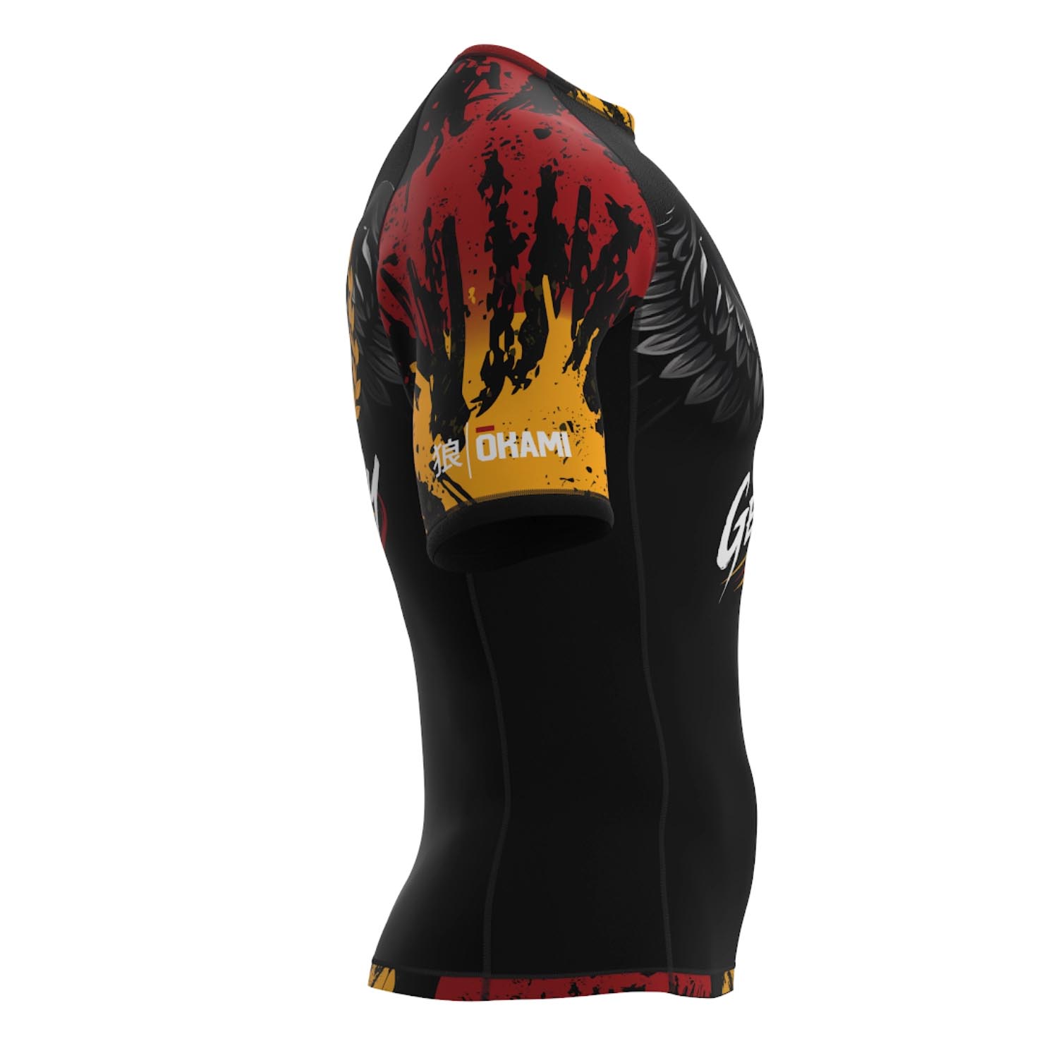OKAMI Rashguard, S/S, Team Germany, black-red-gold, XXL