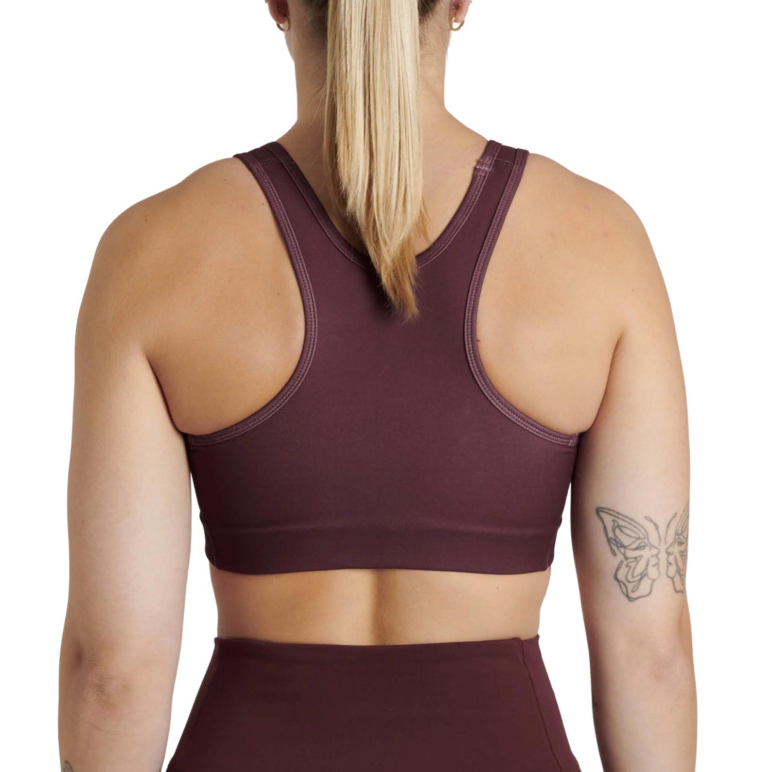LEONE Sports Bra, Women, Logo, wine red-white, XS