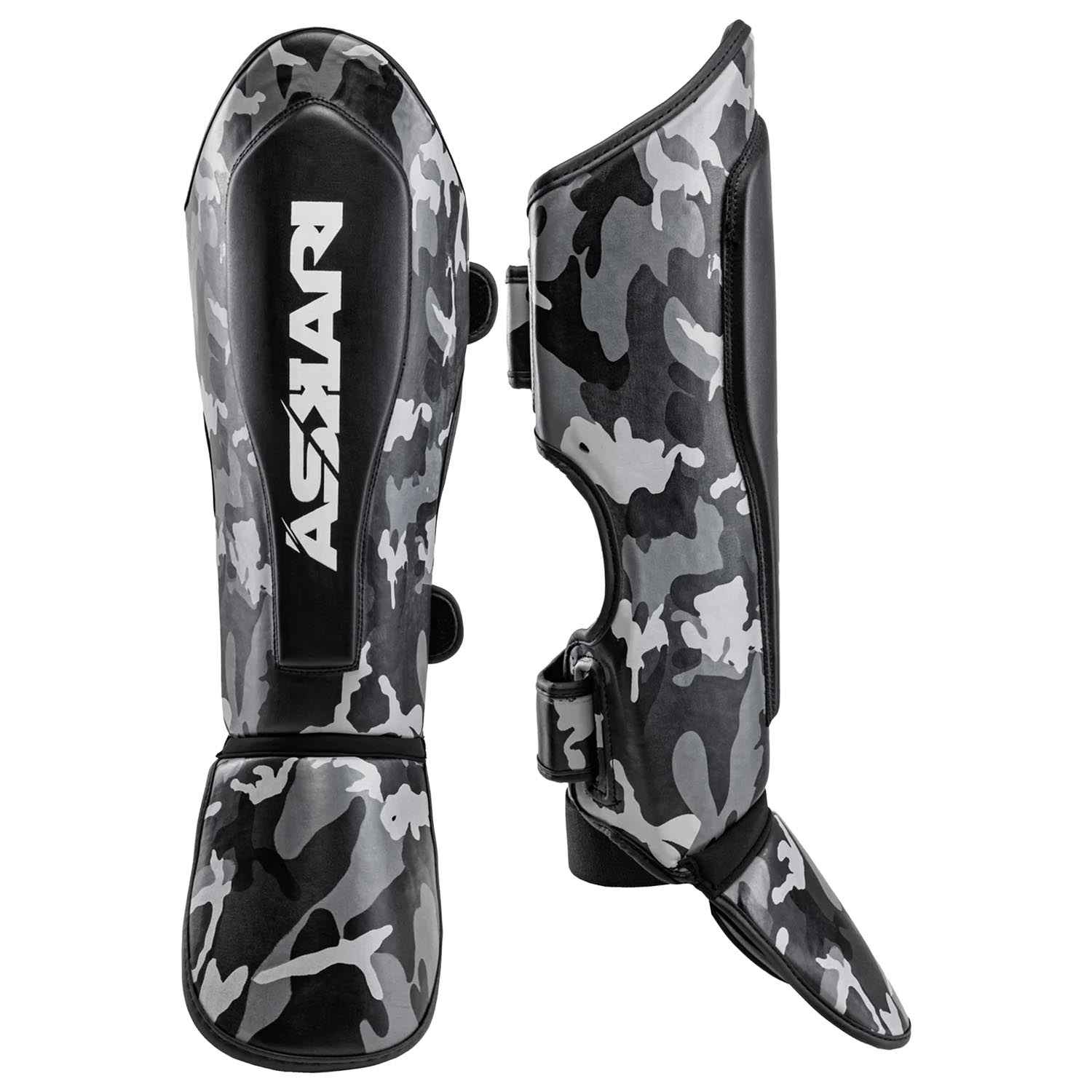 ASKARI Shinguards, Desert, black-camo, XL