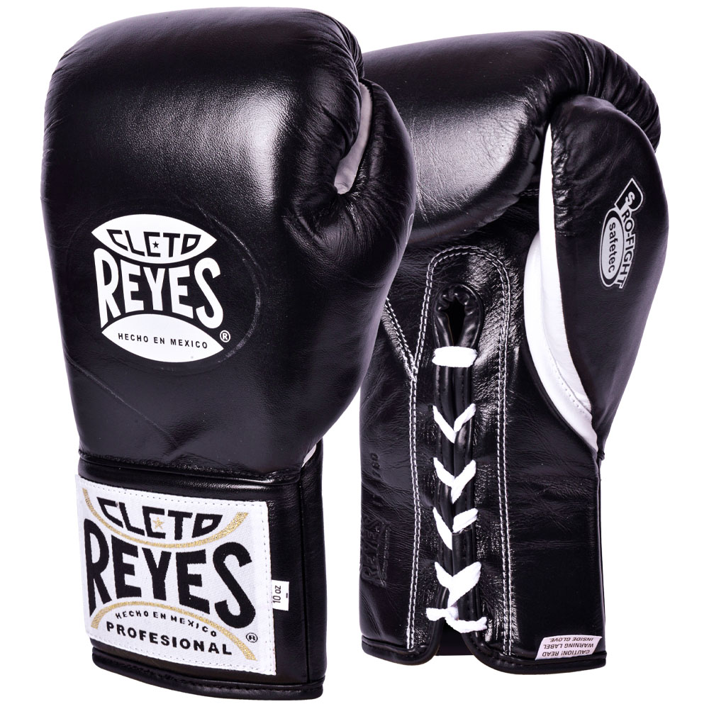 Cleto Reyes Boxing Gloves, Safetec Contest, black, 8 Oz