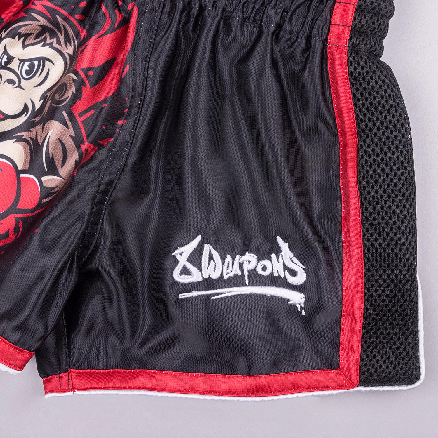 8 WEAPONS Muay Thai Shorts, Kids, Joe, black-red, 6-8 Y