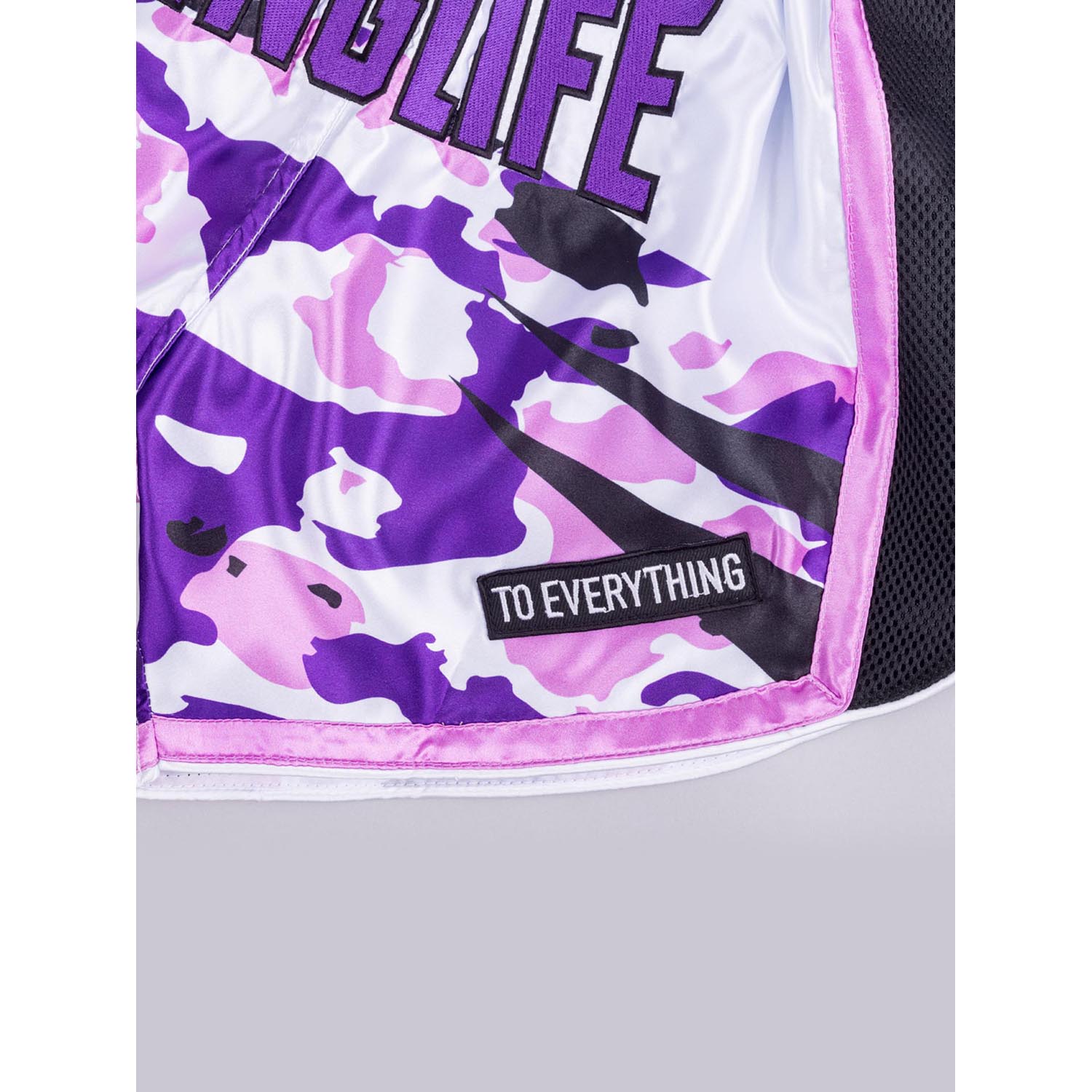 RINGLIFE Muay Thai Shorts, Unit, white-purple-camo, XXL