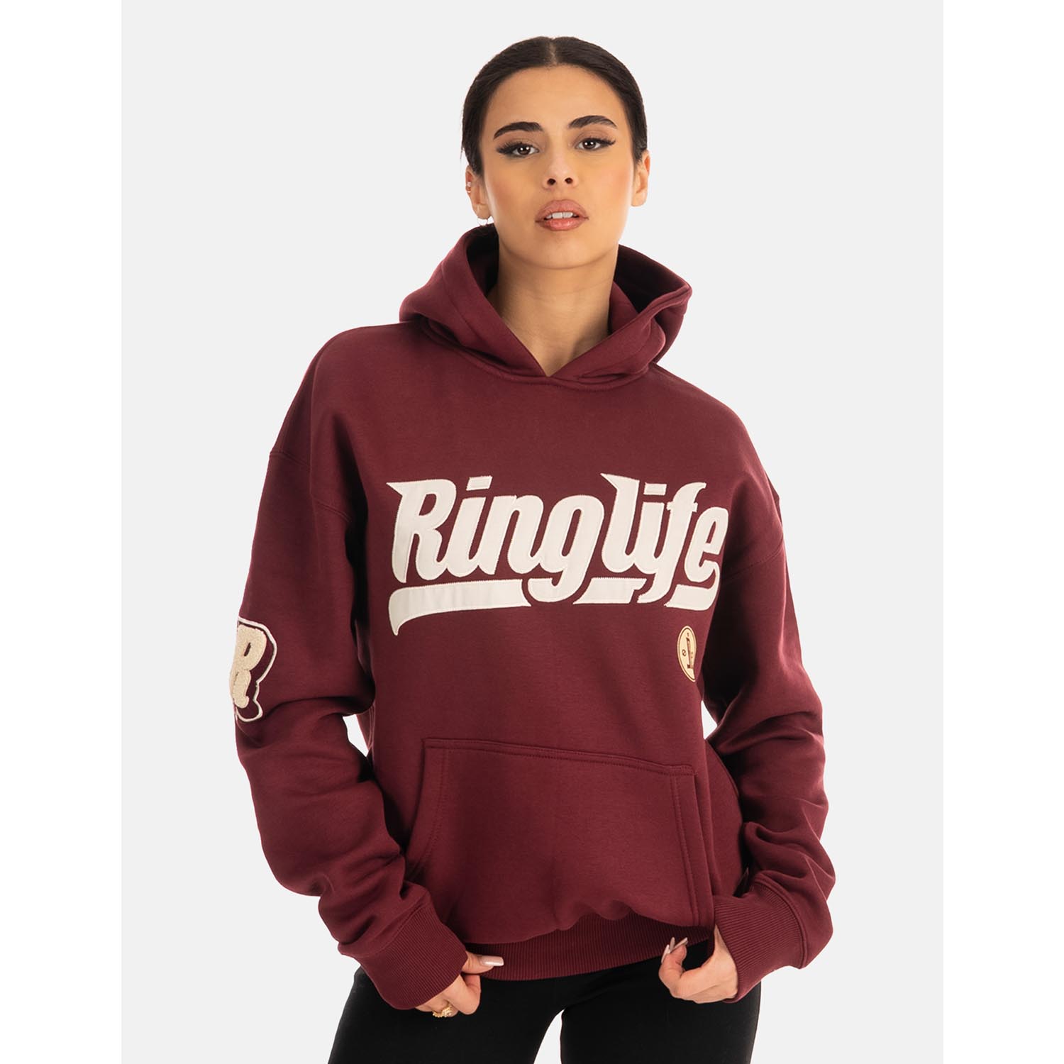 RINGLIFE Hoodie, College, dark red, XXL