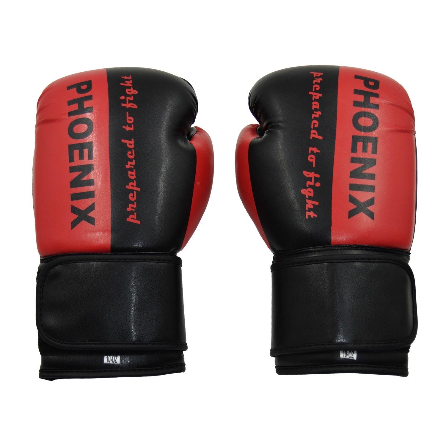 PX Boxing Gloves, Prepared to Fight, black-red
