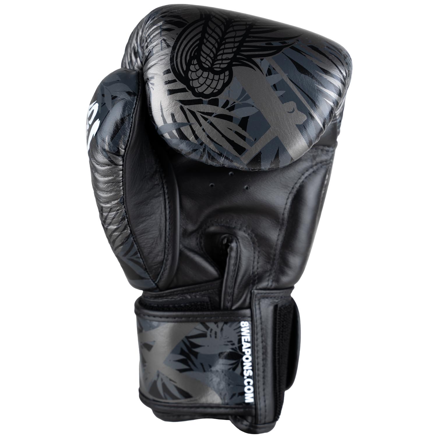 8 WEAPONS Boxing Gloves, Bone Island, black, 16 Oz