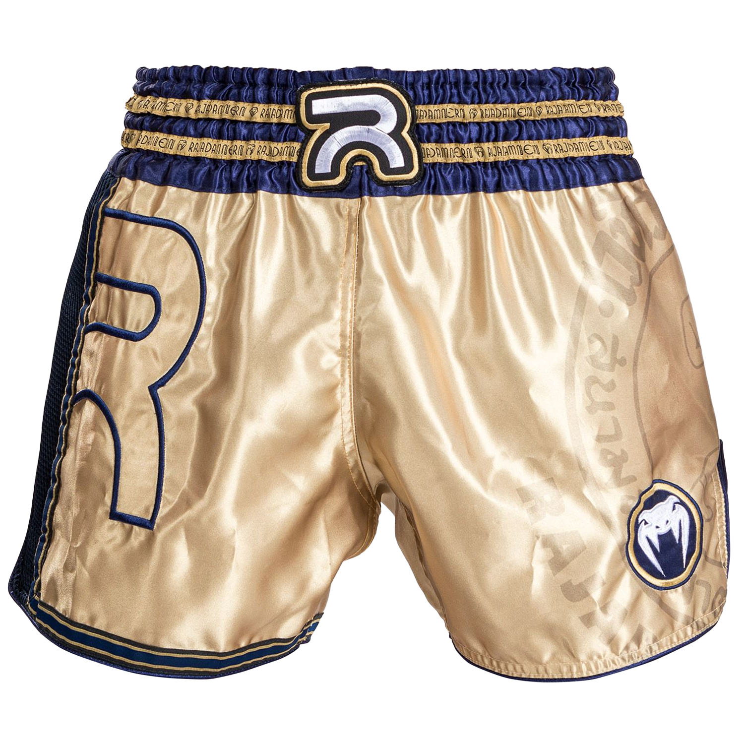 VENUM Muay Thai Shorts, Rajadamnern, gold-blue