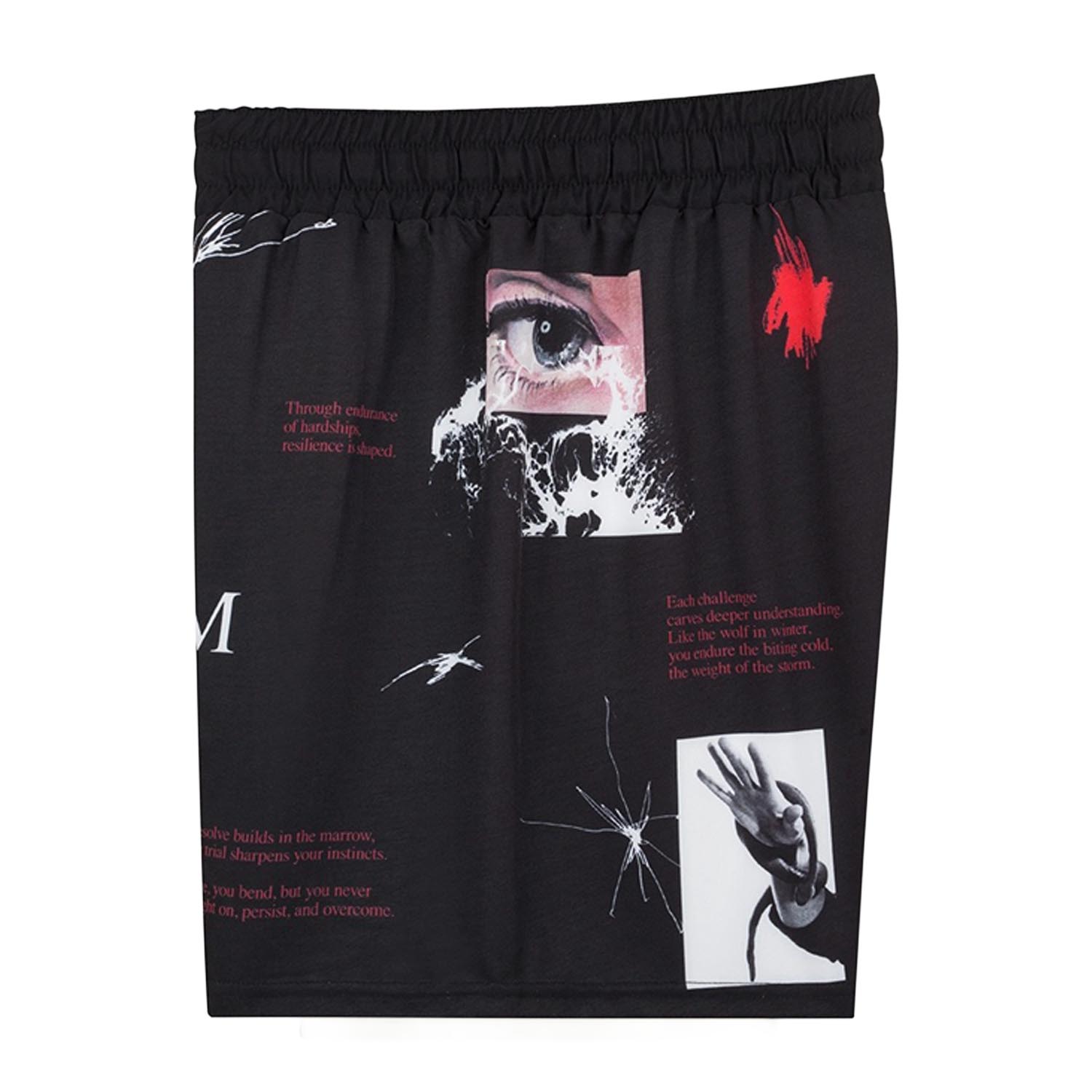 MANTO MMA Fight Shorts, Overcome, black-white, XXL