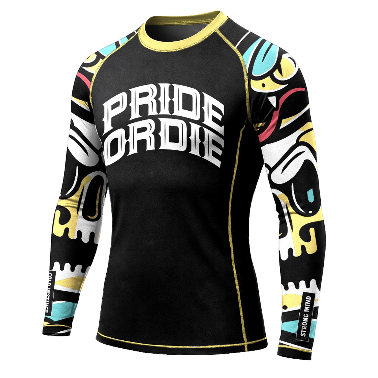 PRiDEorDiE Rashguard, L/S, Cold Instinct, black, S