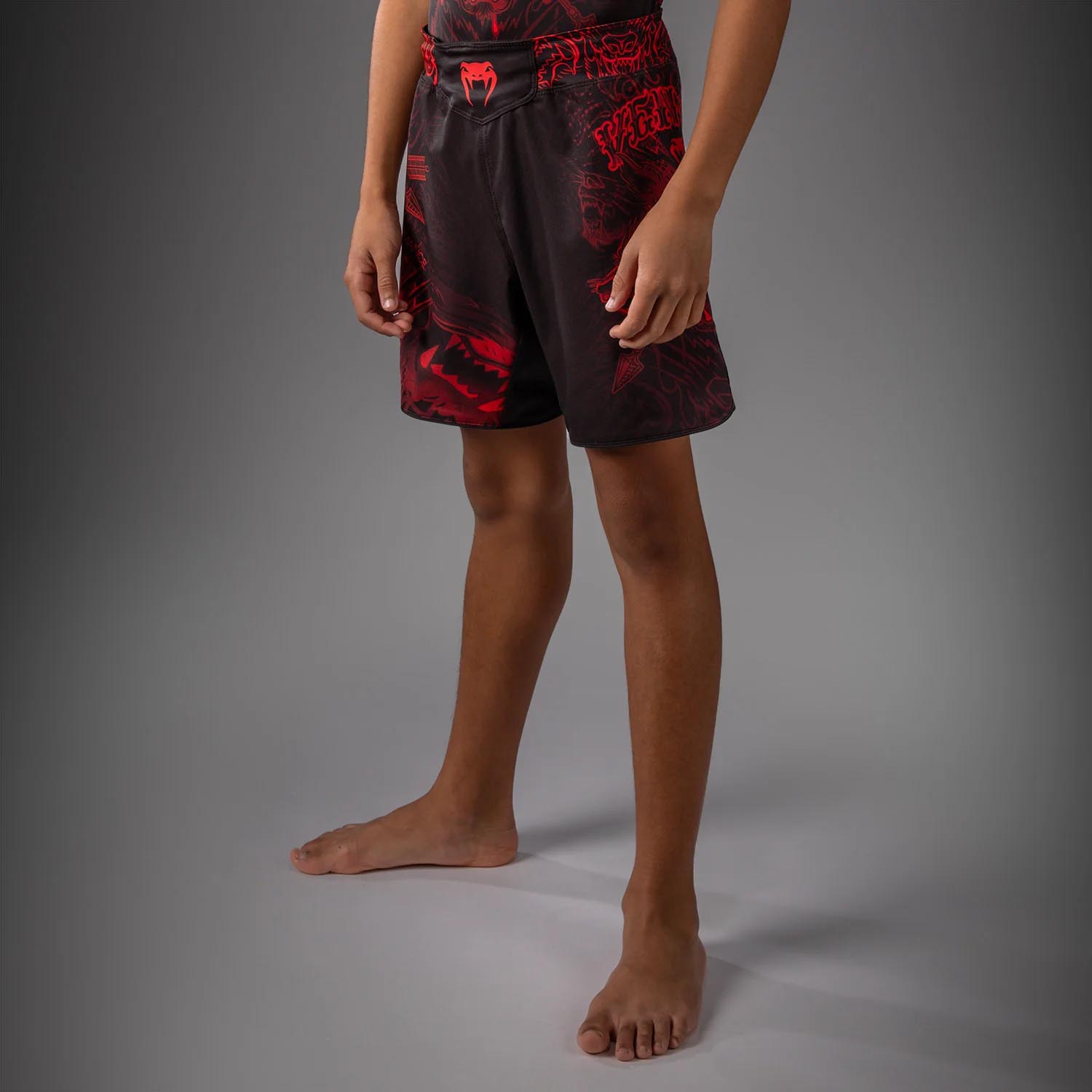 VENUM MMA Fight Shorts, Kids, Wolf Atak, black-red, 14 J