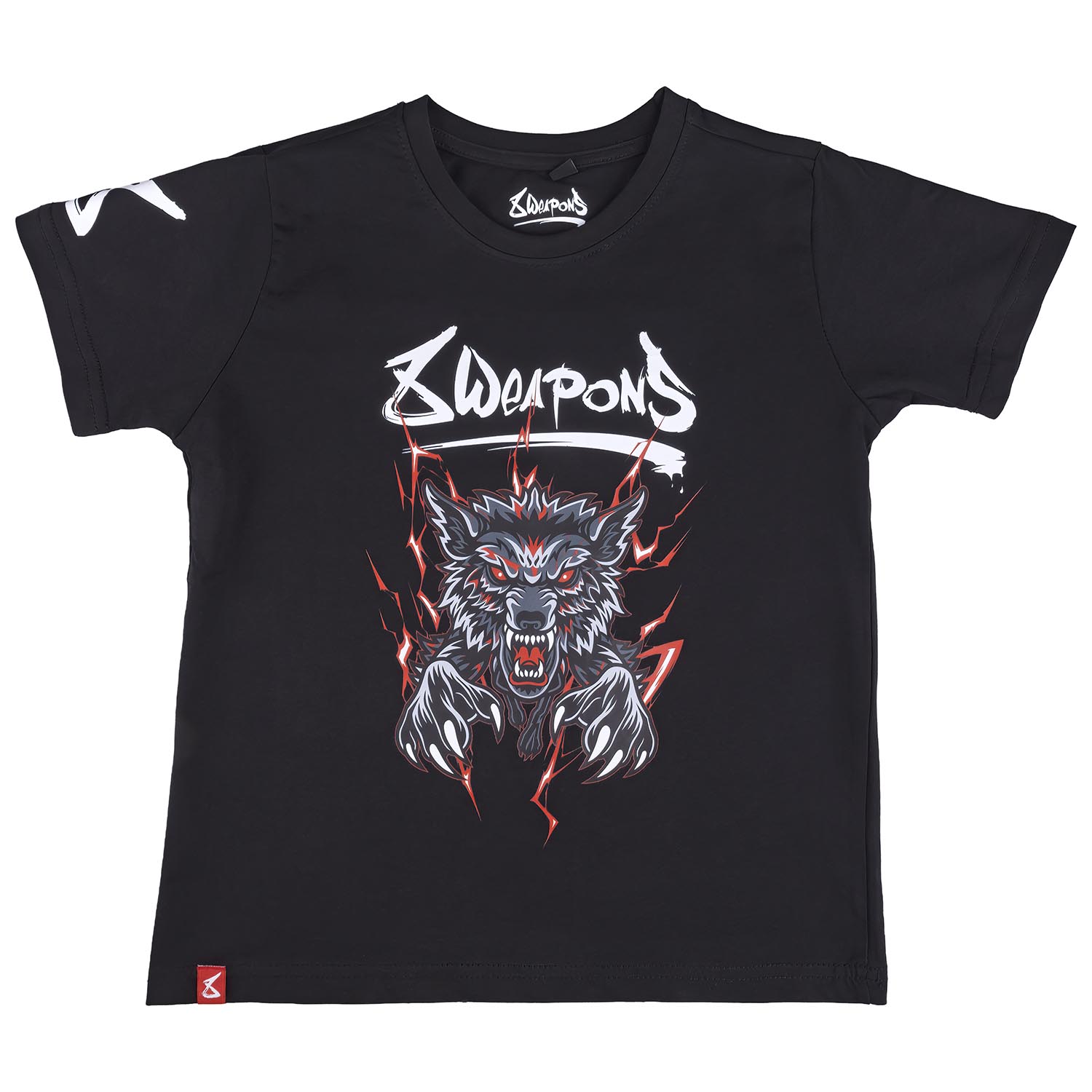 8 WEAPONS T-Shirt, Kids, Beastial Wolf, black-red, 158