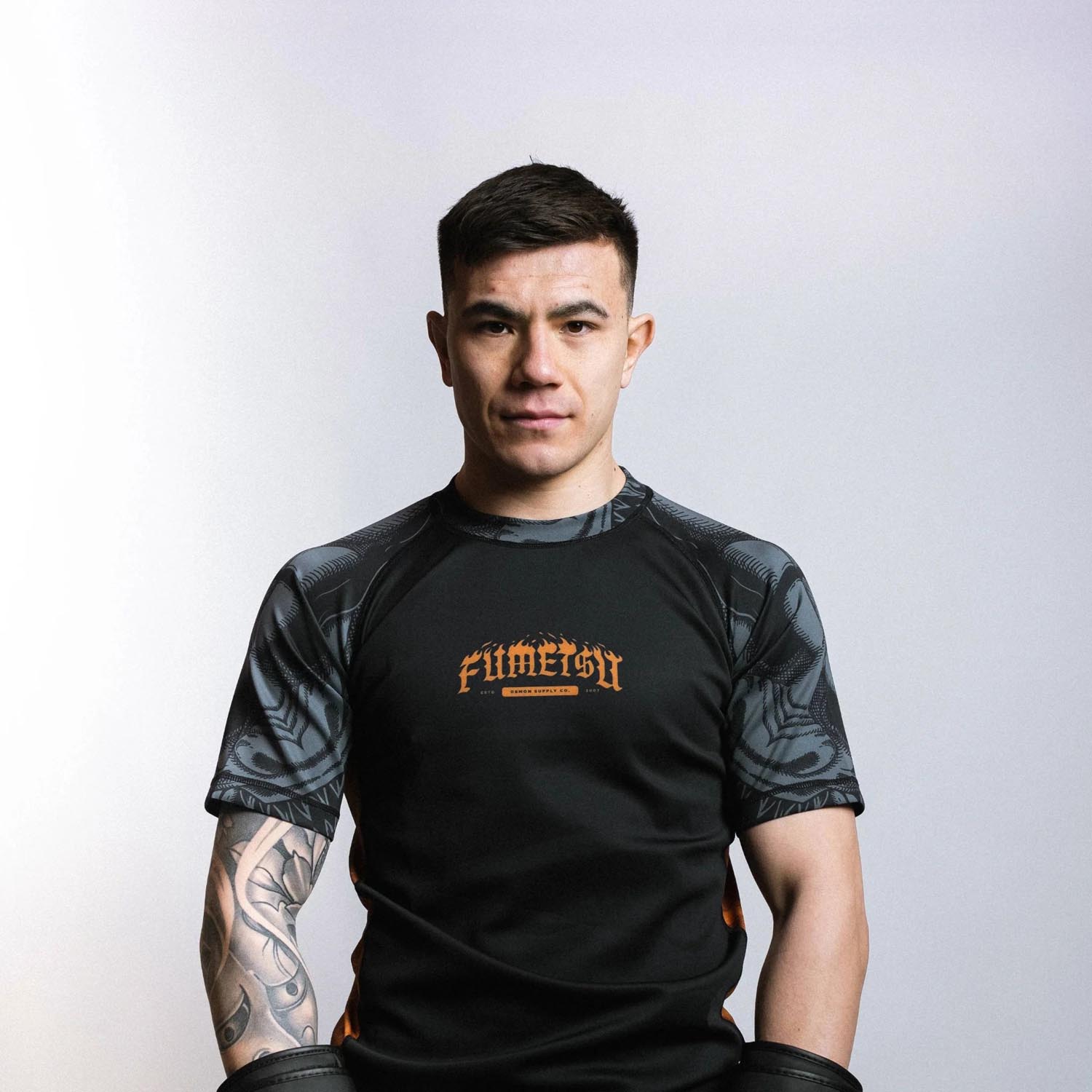 Fumetsu Rashguard, S/S, Oni, black-bronze, XXL