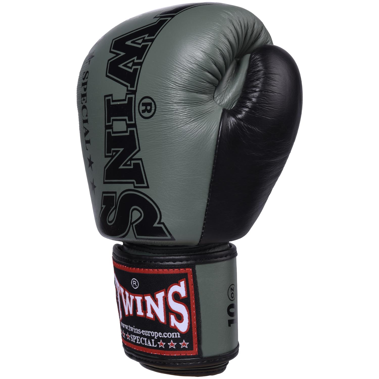 TWINS Special Boxing Gloves, Leather, BGVL-8, green-black, 14 Oz