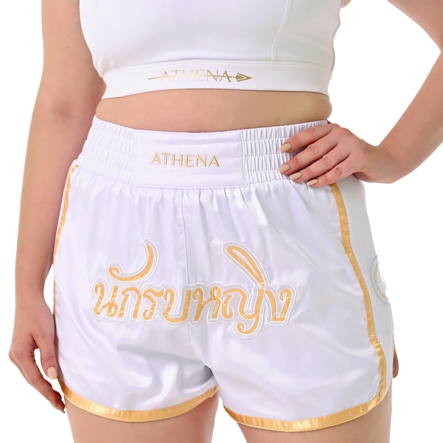 ATHENA Muay Thai Shorts, Woman, Artemisia, white-gold, M