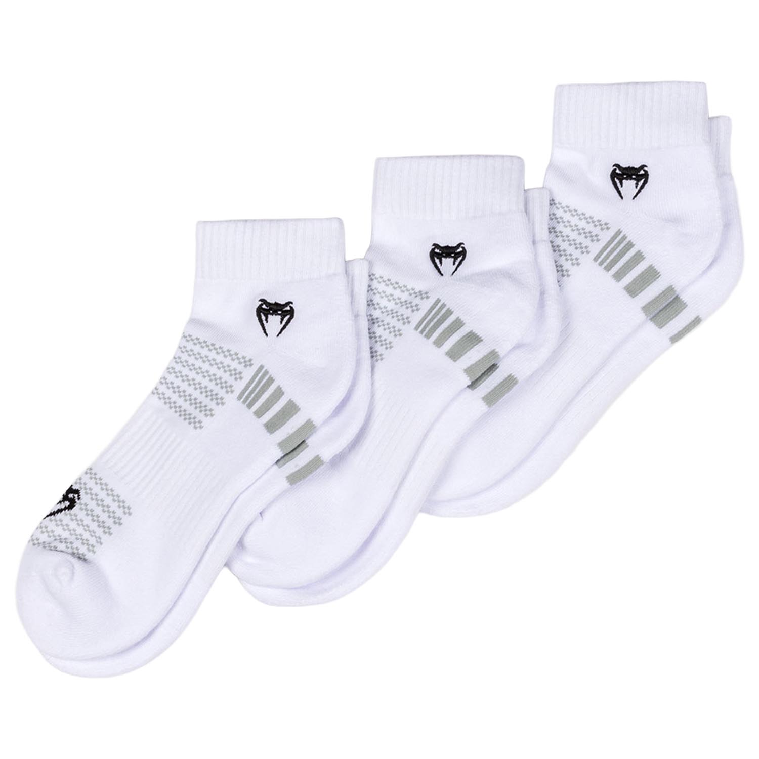 VENUM Socks, Vector Ankle 3er-Pack, white-grey, L