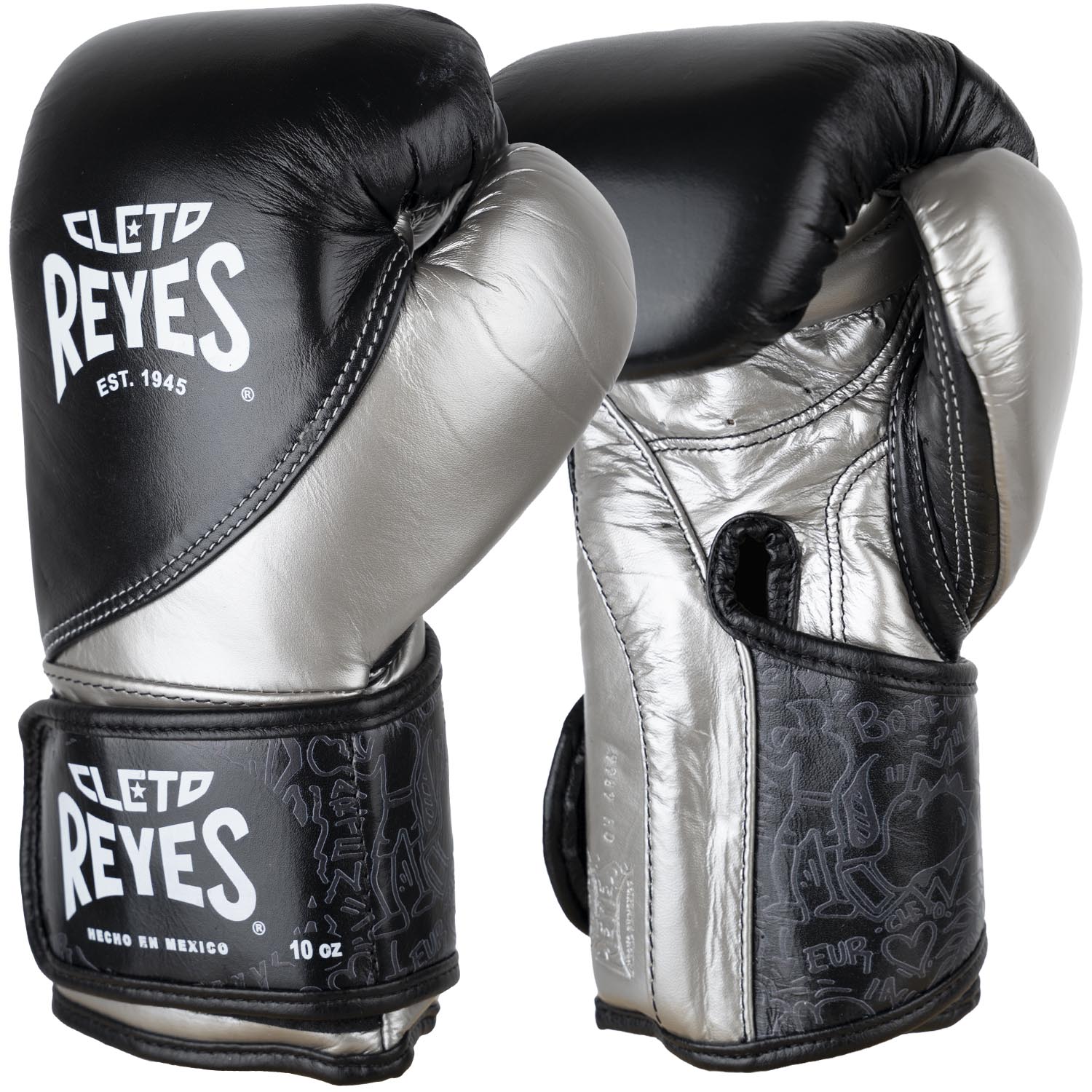 Cleto Reyes Boxhandschuhe, High Precision Training, schwarz-silber, 12 Oz