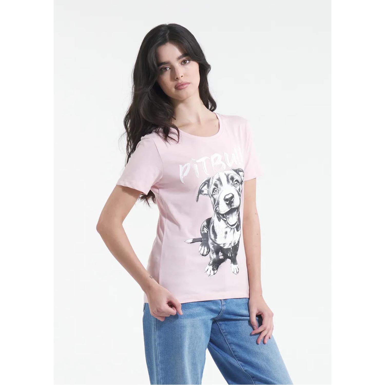 Pit Bull West Coast T-Shirt, Women, Puppy II, pink, XL